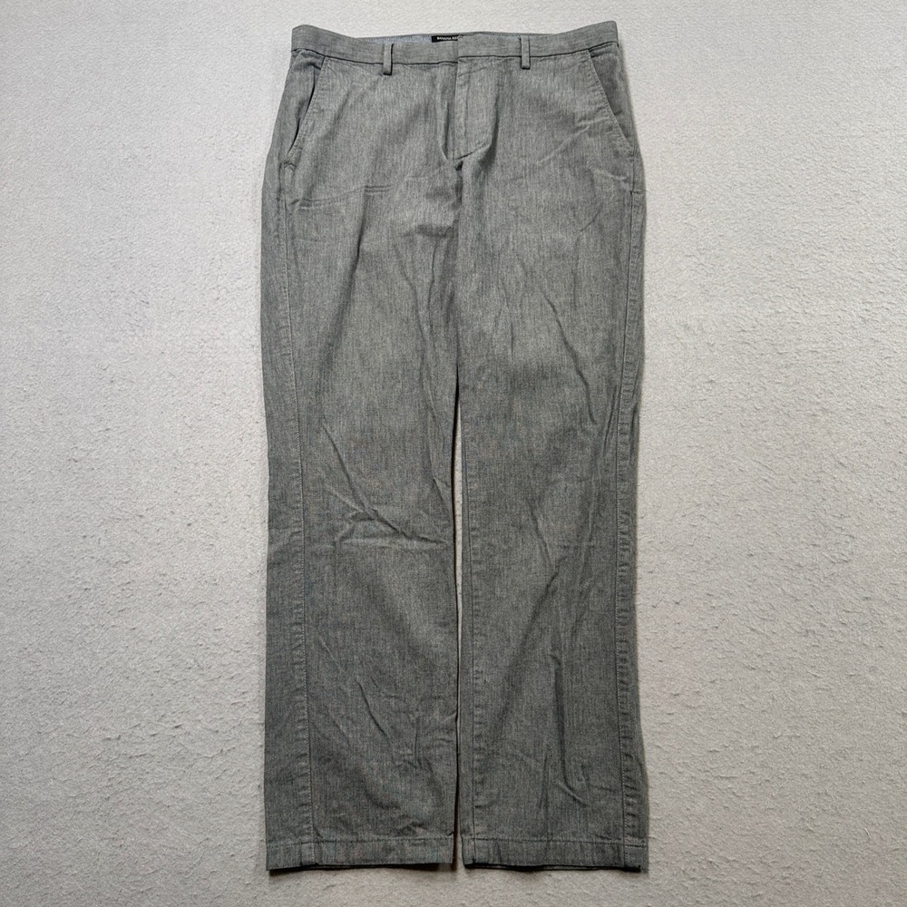 Banana Republic Dress Pants Men's 33x34 Gray Kentfield Herringbone Cotton Chino